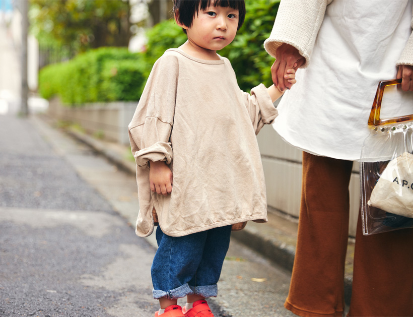 韓国古子ども服のビッグシルエットTシャツ