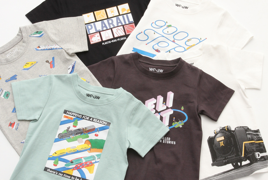 『GLOBAL WORK』と『プラレール』のコラボTシャツが発売！