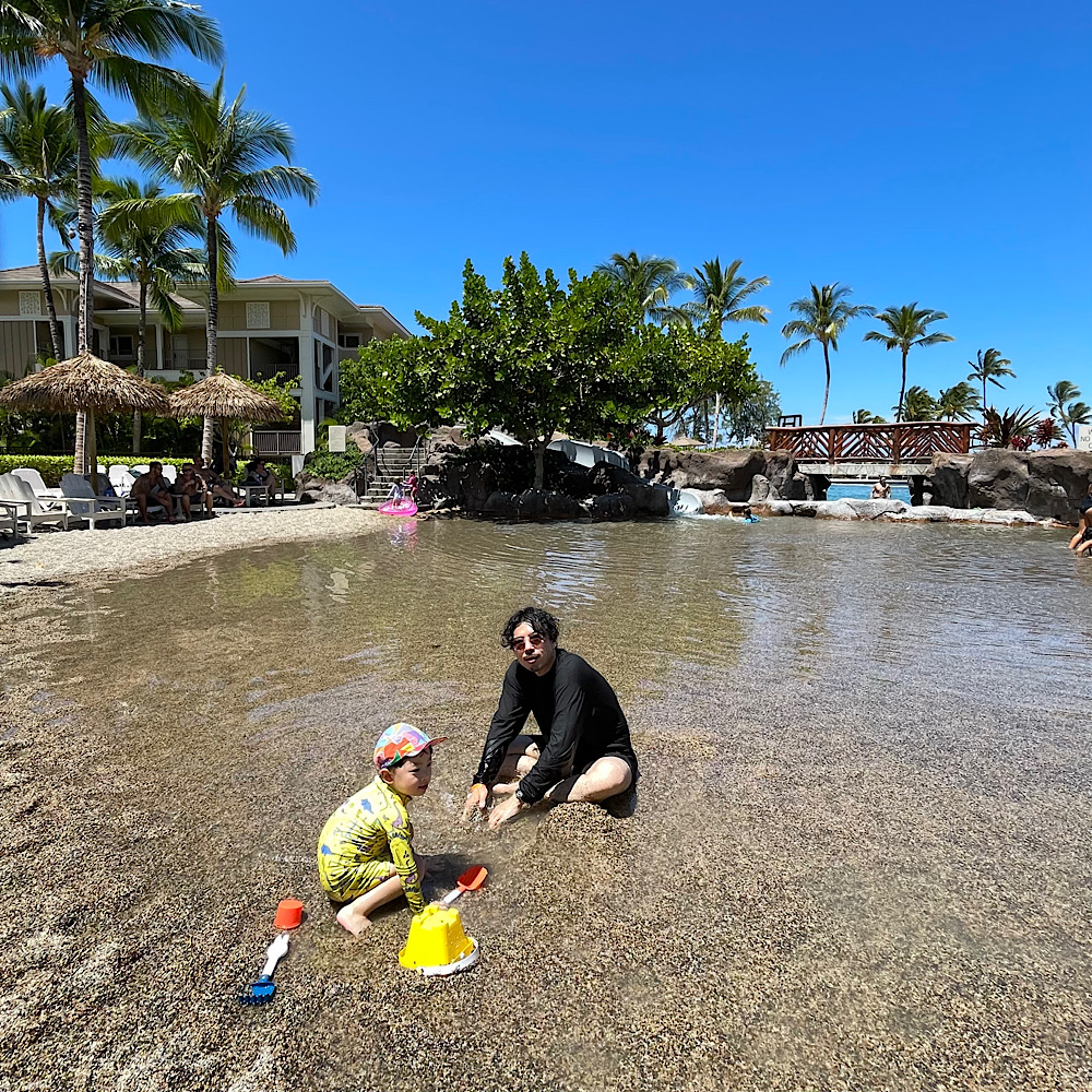 子連れ海外旅行！ハワイ島6泊8日の旅！宿泊したキングズランド・バイ・ヒルトン・グランド・バケーション・クラブ！泳げない子どもも楽しめる、子ども用プールもありました！