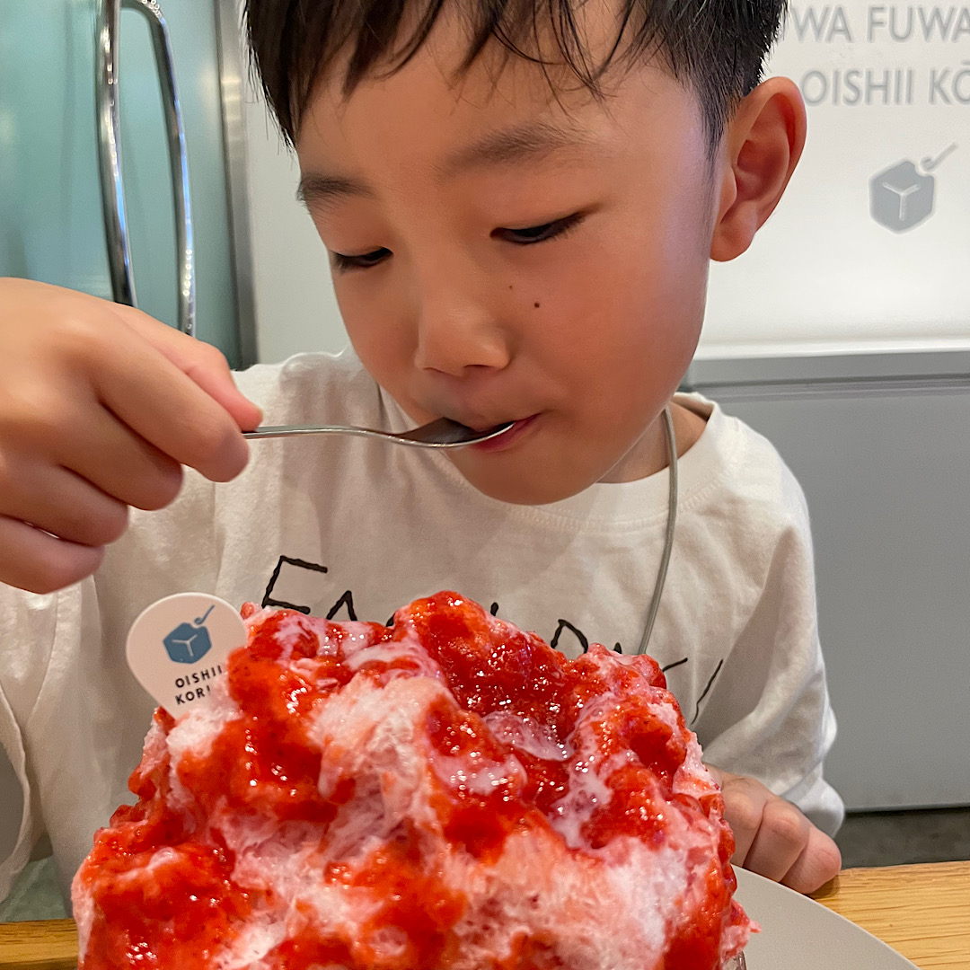 おいしい氷屋あまおうを使用したかき氷