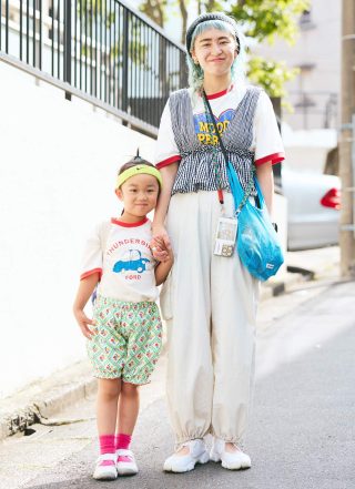 リンガーTシャツで親子リンク！ ポップでスポーティな夏コーデ