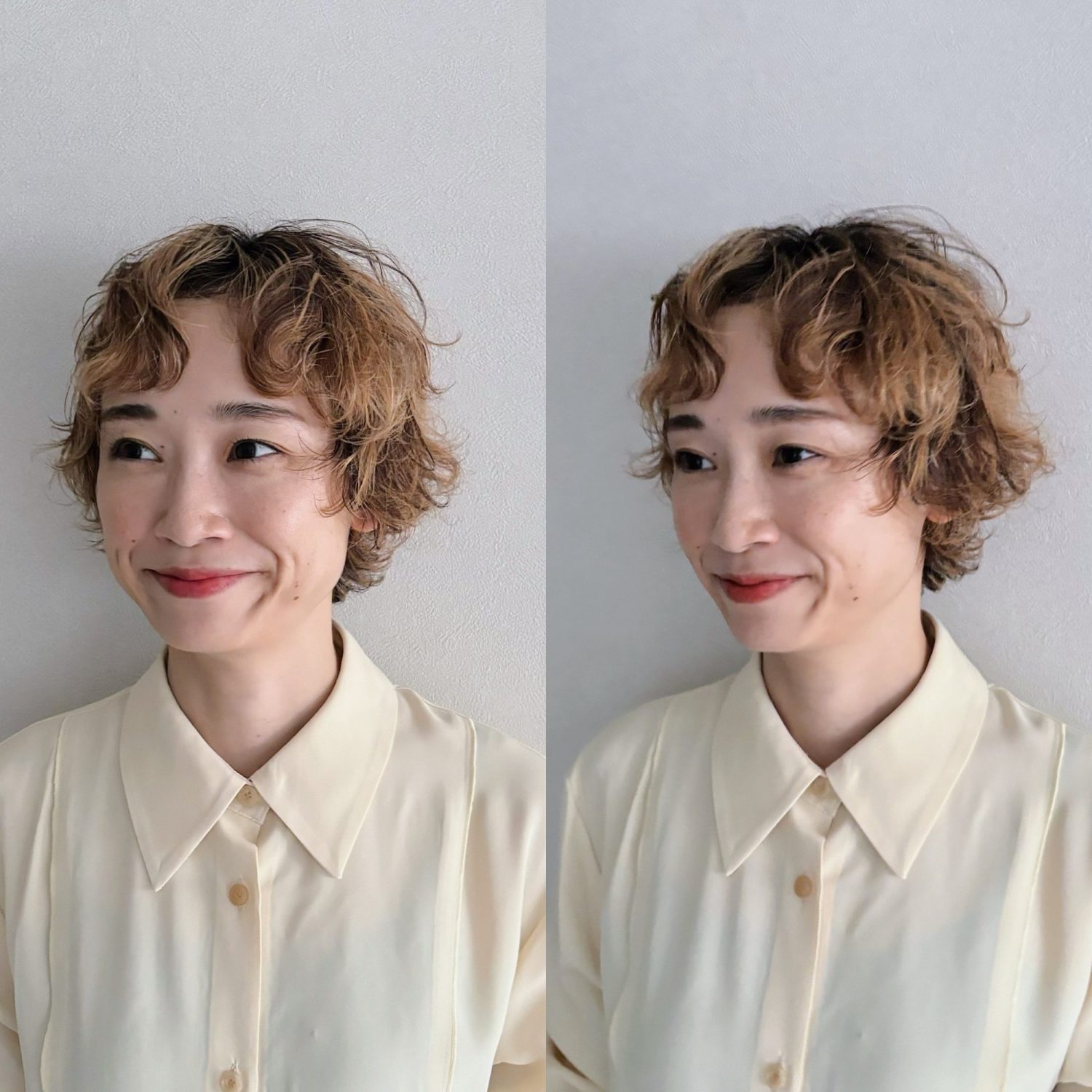 秋ヘアへチェンジする前のハイトーンヘア。