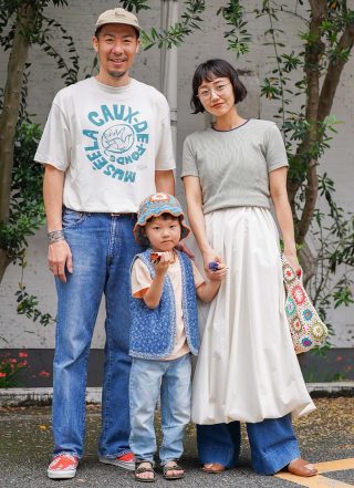 クロシェ小物が可愛すぎ！ 家族で花柄リンクの夏コーデ