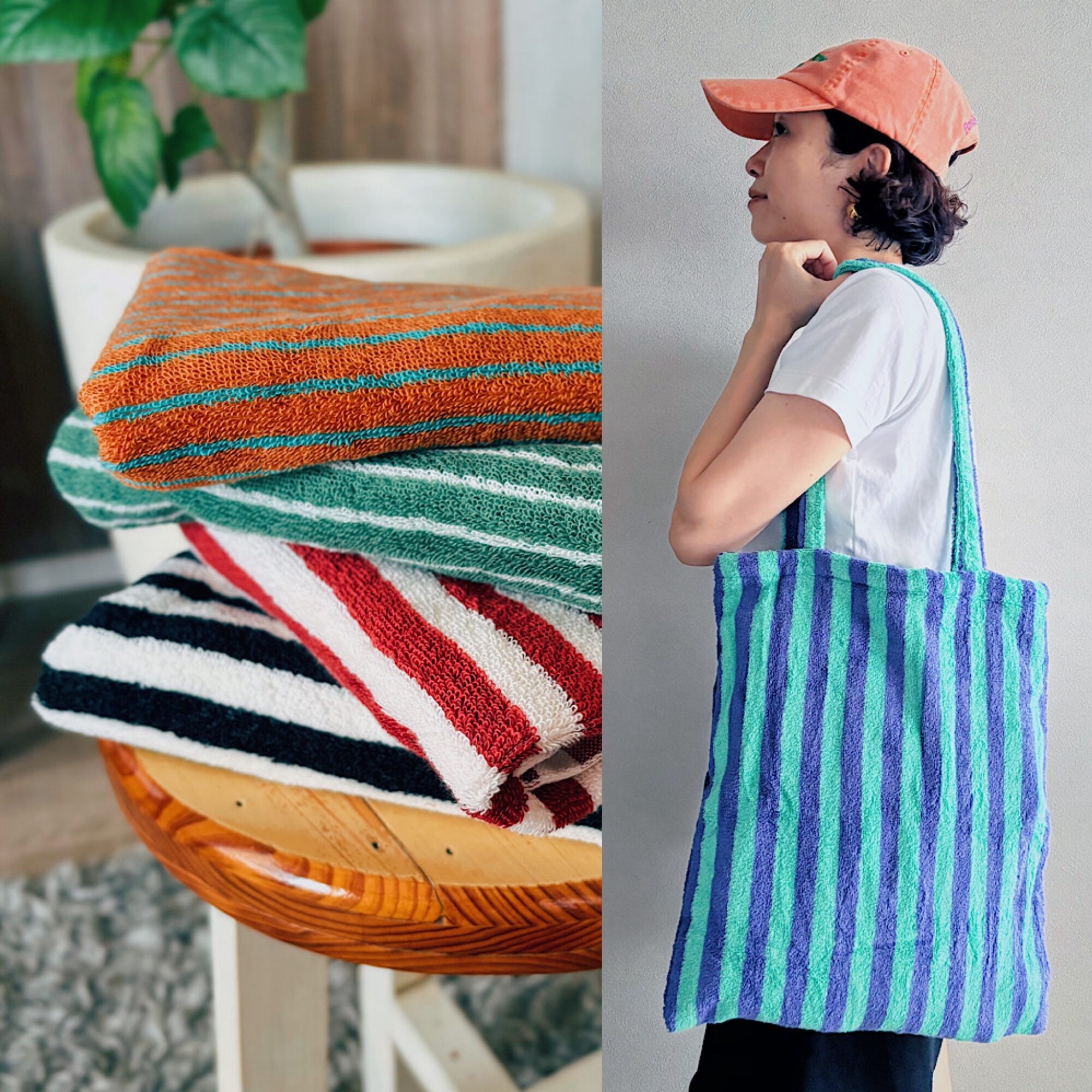 【3COINS】大人気「SHIMA!SHIMA!」から新たにトートバッグ登場！新色タオルも可愛い