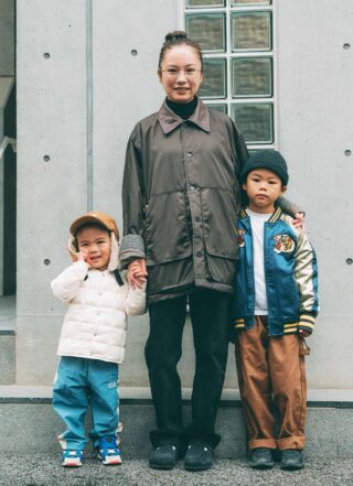 あったかブラウンで家族リンク♪ キッズのスタジャンがスパイス役